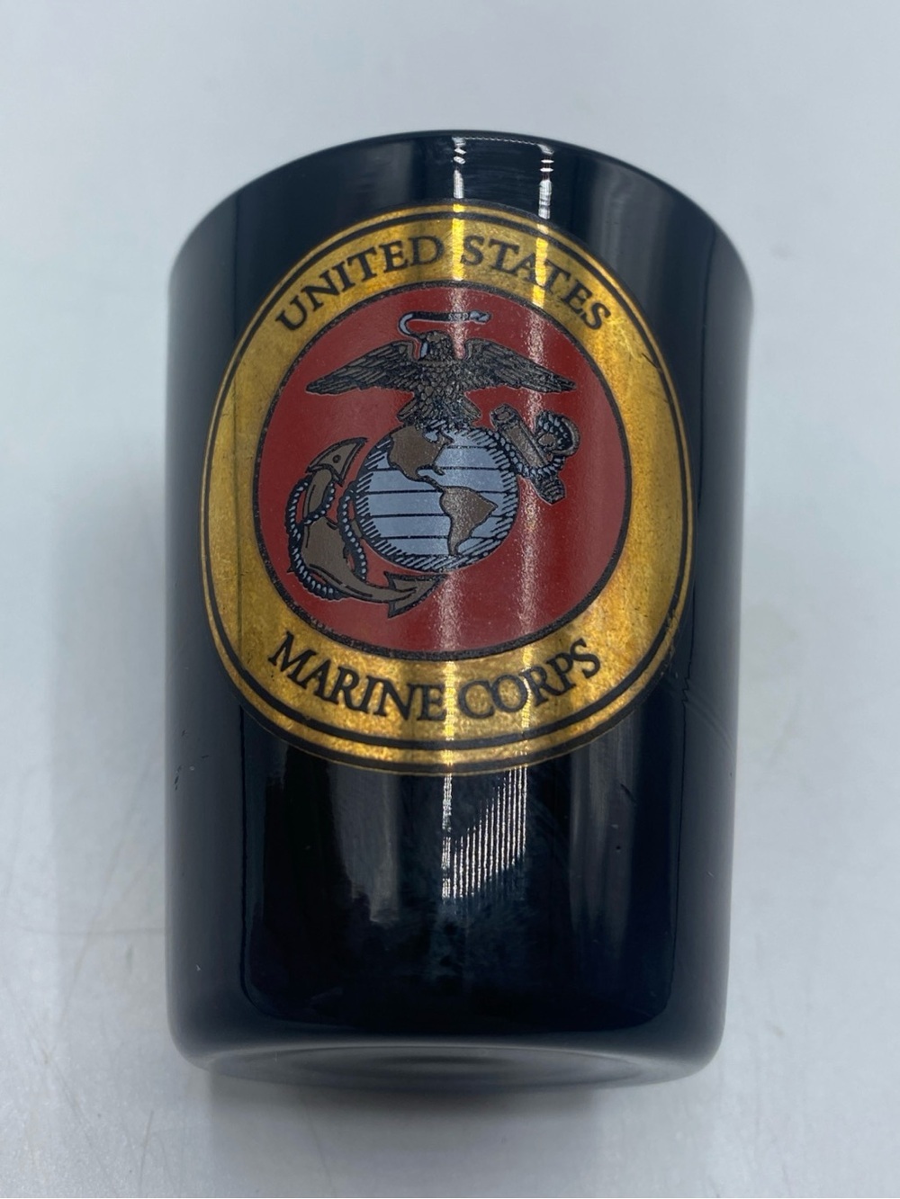 United States Marine Corps Shot Glass Southern Command Black Glass Military